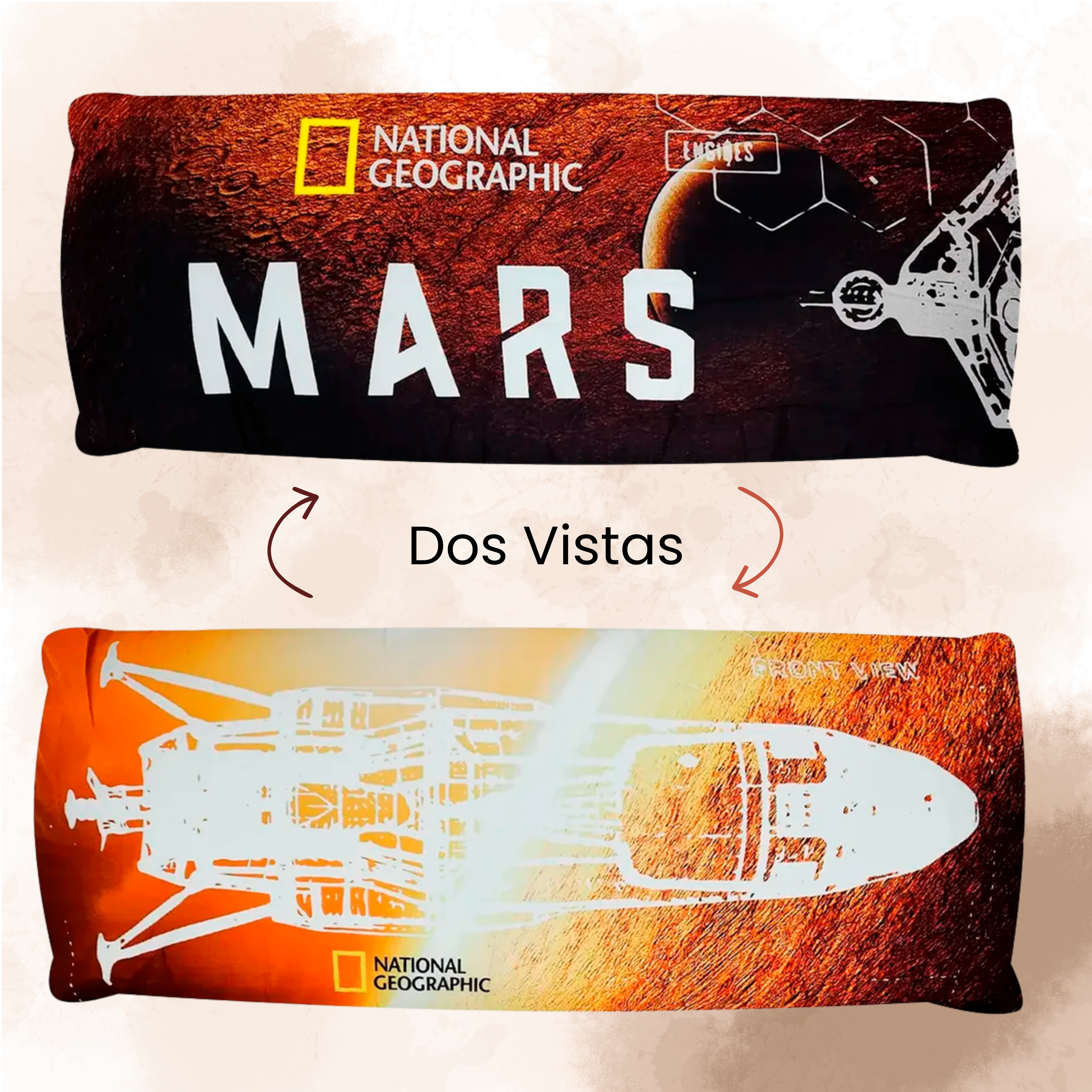 Almohada Súper Jumbo Ligera 120x50 Doble Vista Providencia® National Geographic Mars