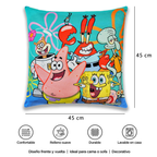 Cojín Reversible Infantil 45x45 Ultra Suave Bob Esponja Providencia®