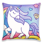 Cojín Reversible Infantil 45x45 Ultra Suave Unicornio Amor Providencia®