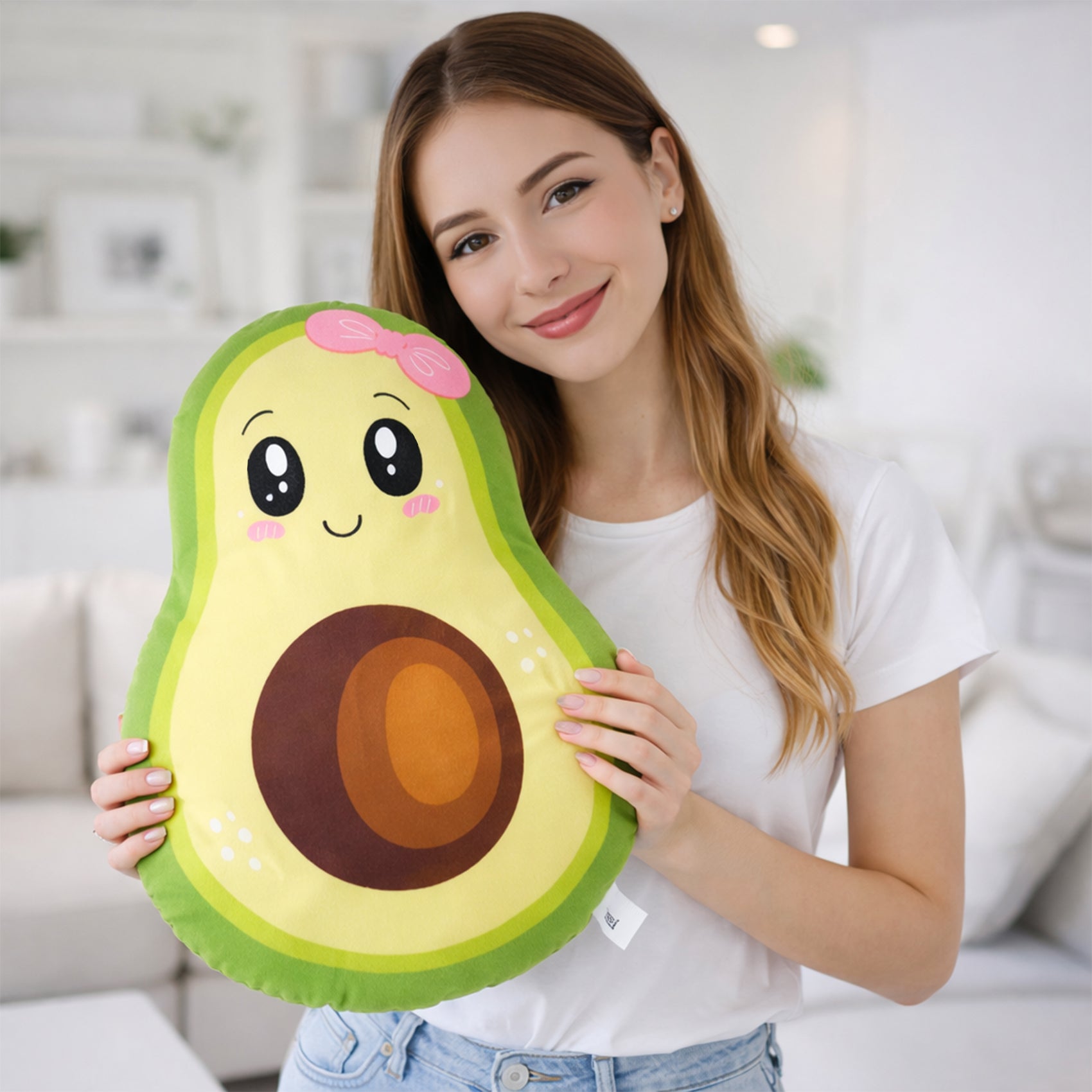 Cojín Decorativo Suave Diseños Divertidos Aguacate Moño Providencia®