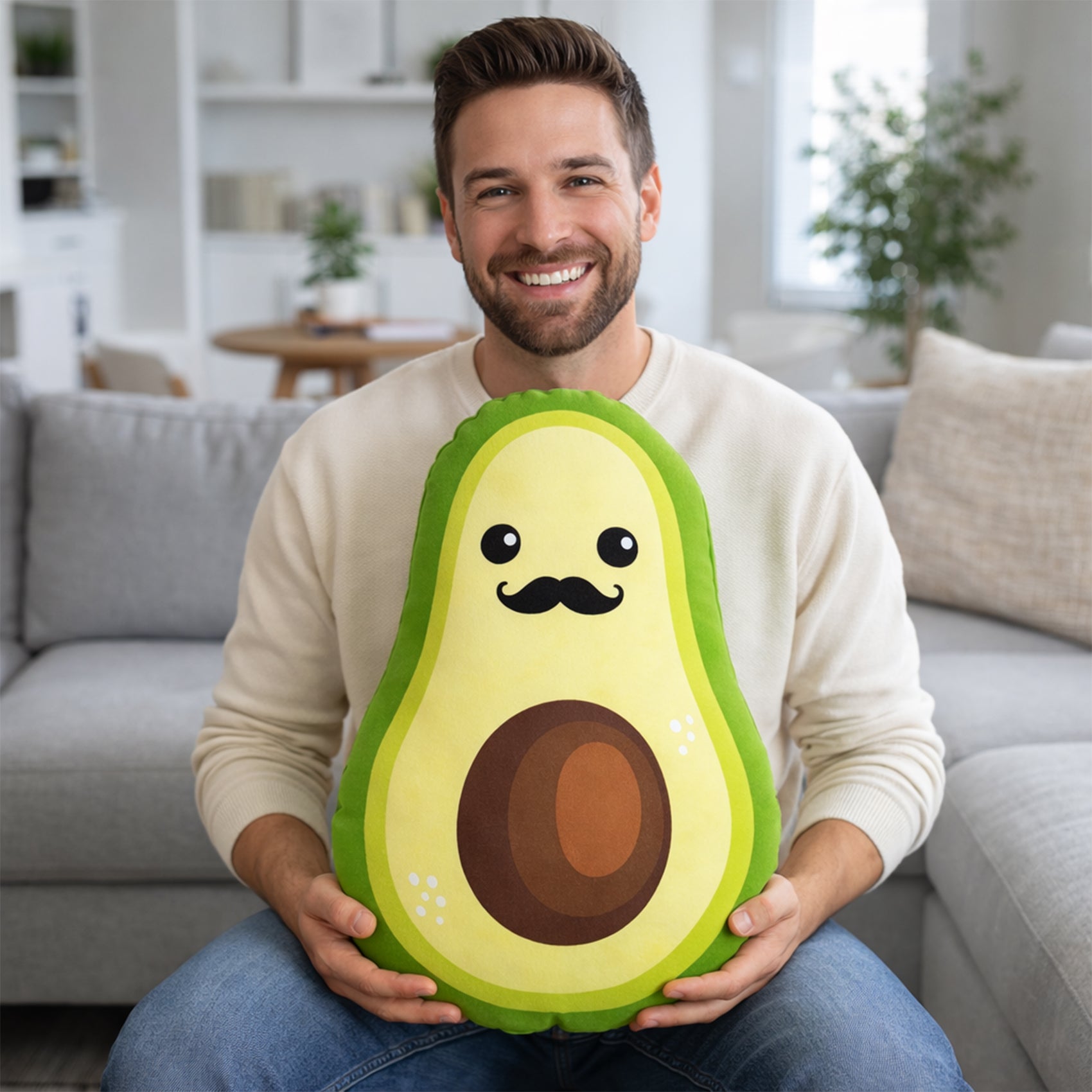 Cojín Decorativo Suave Diseños Divertidos Aguacate Mostacho Providencia®