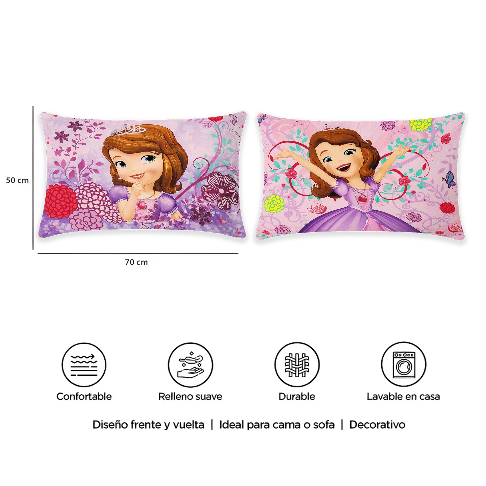 Almohada Decorativa Suave Full Print 70x50cm Princesa Sofia Providencia®