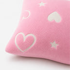 Almohada Infantil Pillow Suave Con Diseño Corazones Rosa