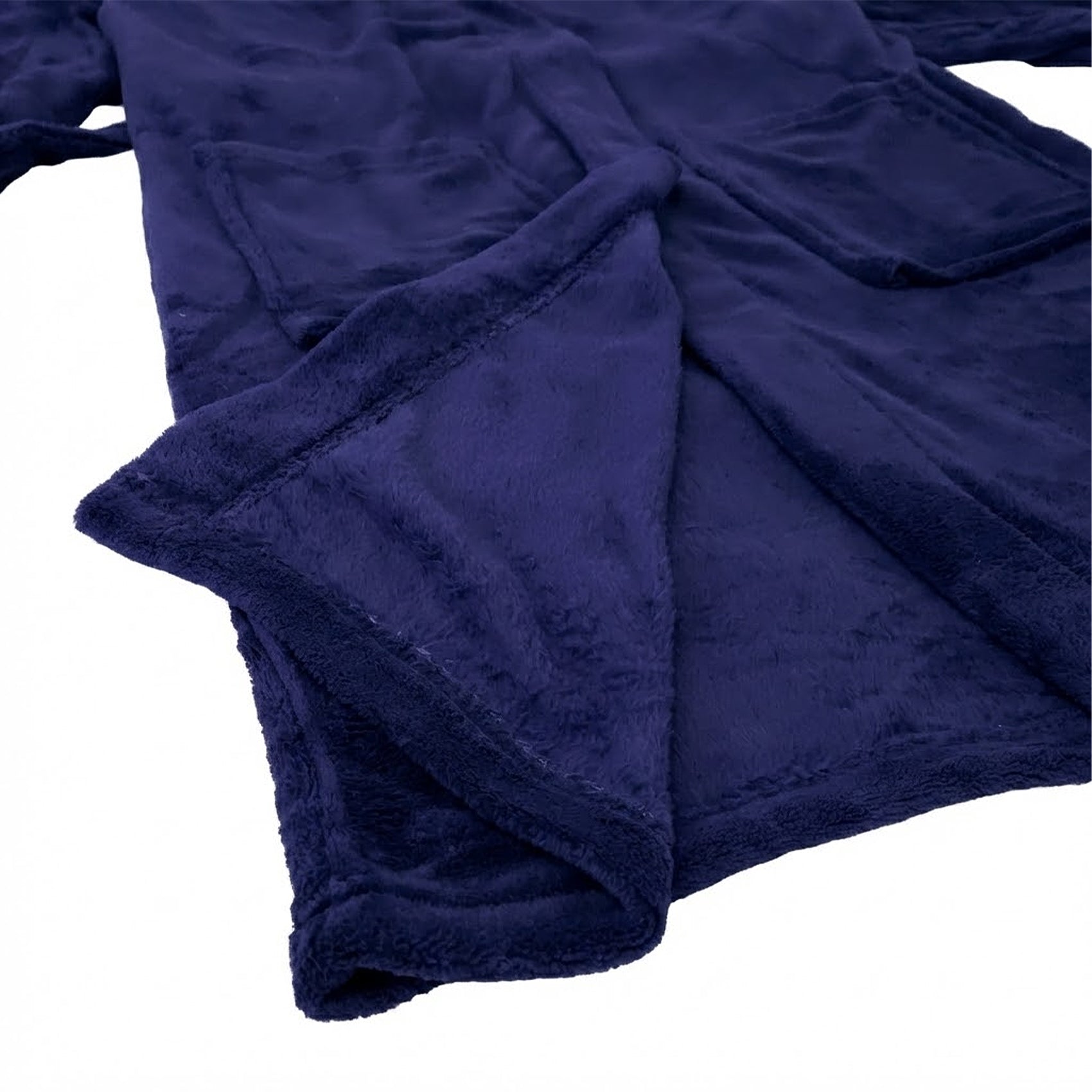 Bata De Descanso Suave 103x66cm Manga Larga Unisex Azul