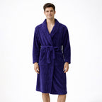 Bata De Descanso Suave 103x66cm Manga Larga Unisex Azul
