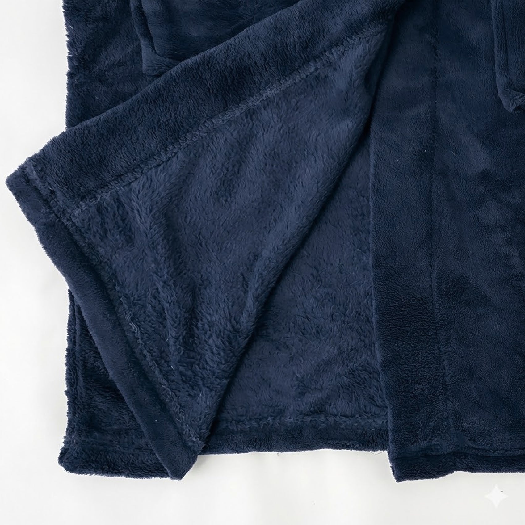Bata De Descanso Suave 103x66cm Manga Larga Unisex Azul Oscuro