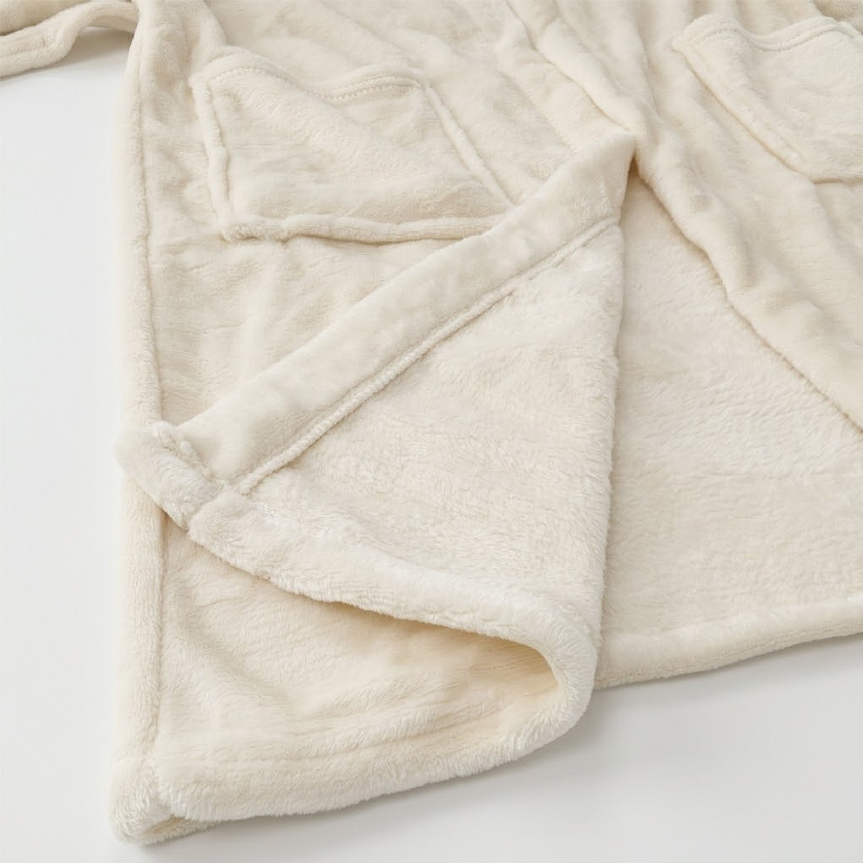 Bata De Descanso Suave 103x66cm Manga Larga Unisex Beige