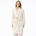 Bata De Descanso Suave 103x66cm Manga Larga Unisex Beige