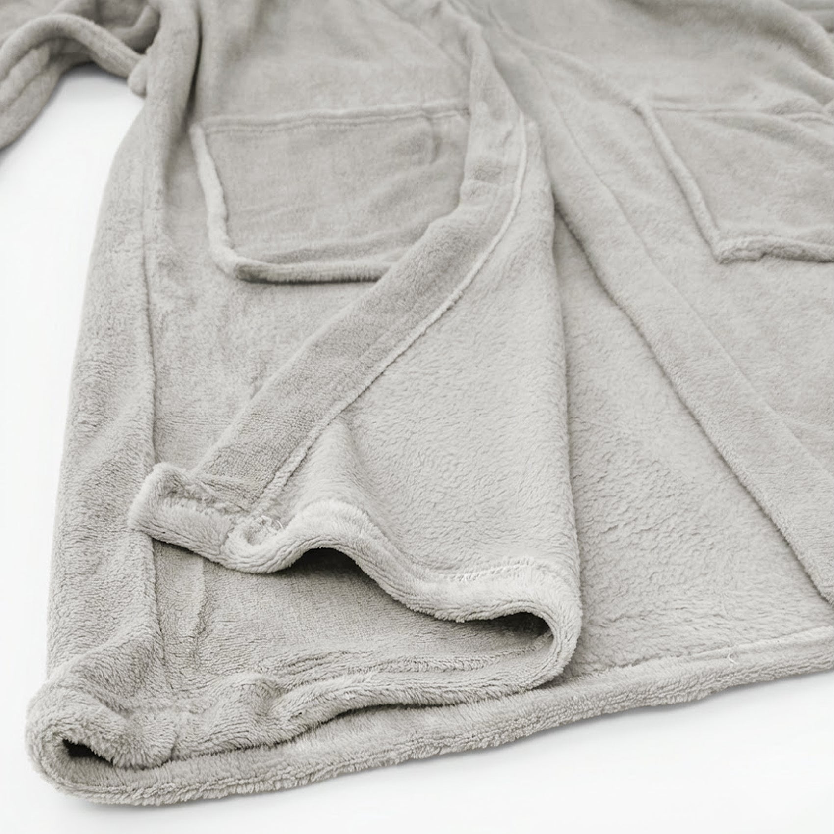 Bata De Descanso Suave 103x66cm Manga Larga Unisex Gris