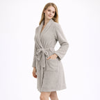 Bata De Descanso Suave 103x66cm Manga Larga Unisex Gris