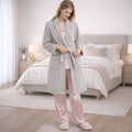 Bata De Descanso Suave 103x66cm Manga Larga Unisex Gris