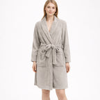 Bata De Descanso Suave 103x66cm Manga Larga Unisex Gris
