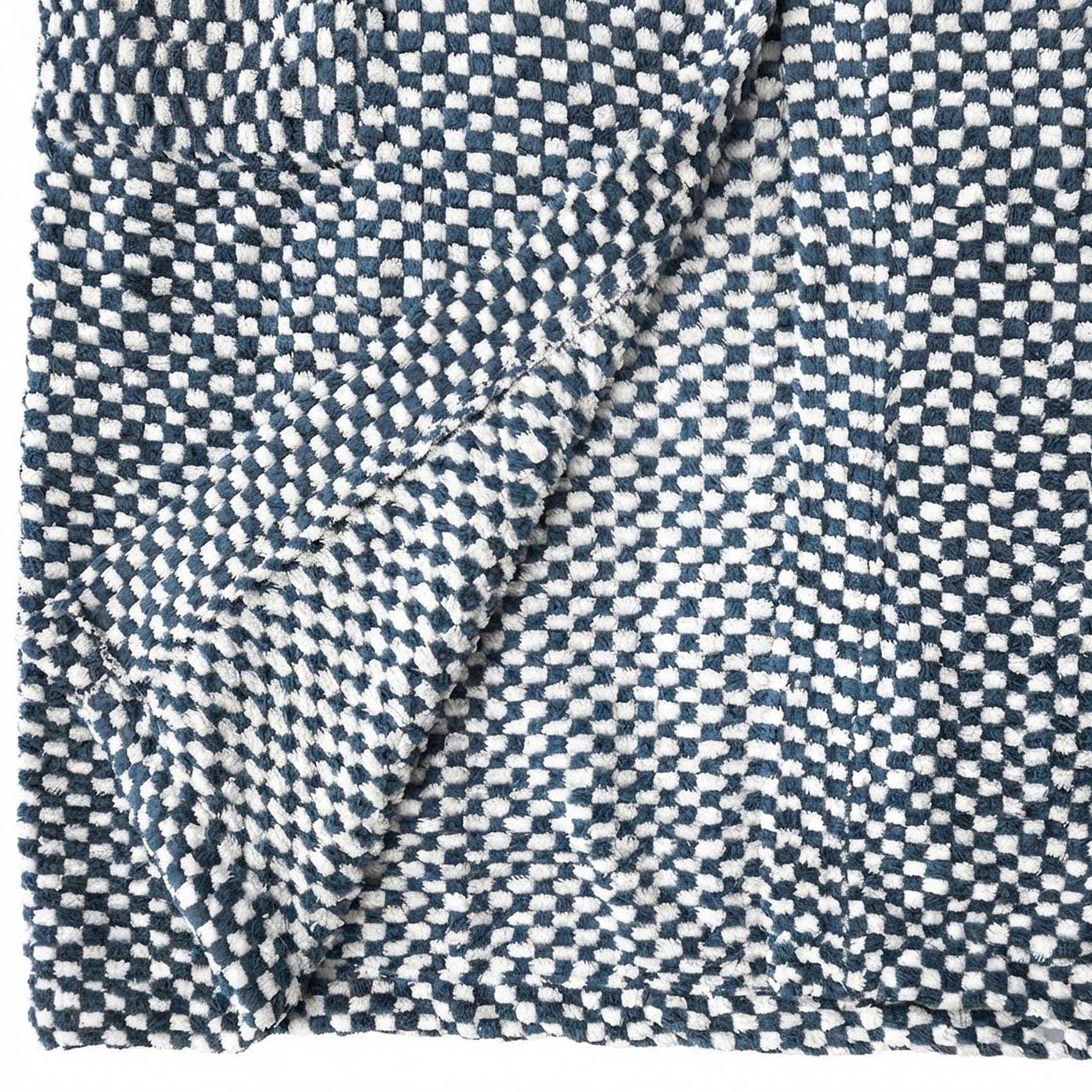 Bata Domino Suave Para Descanso / Baño Con Bolsillos Unisex Azul