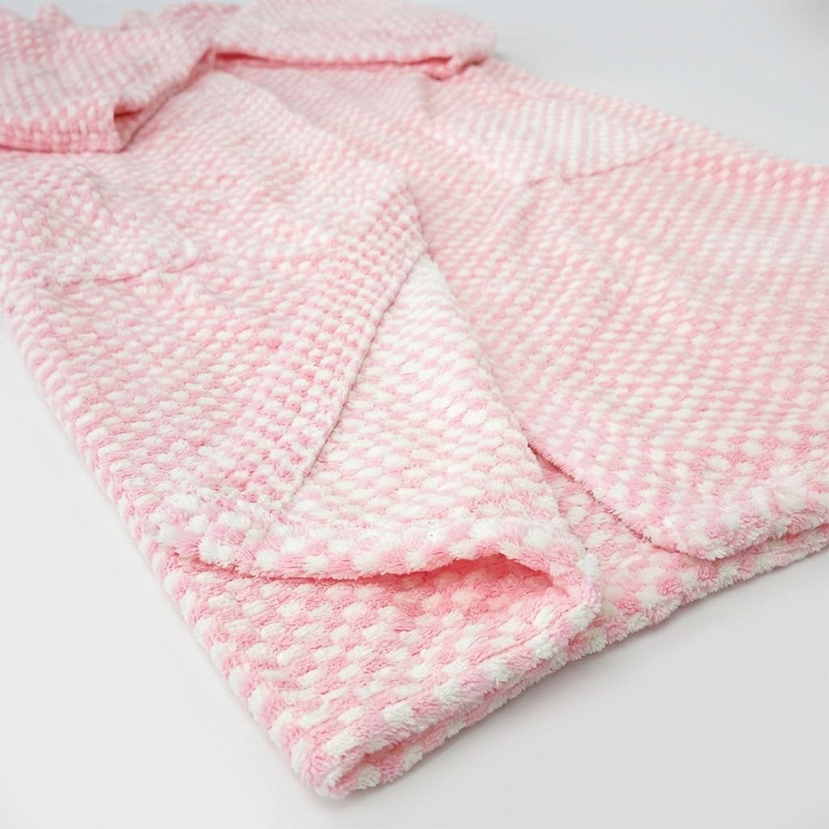 Bata Domino Suave Para Descanso / Baño Con Bolsillos Unisex Rosa