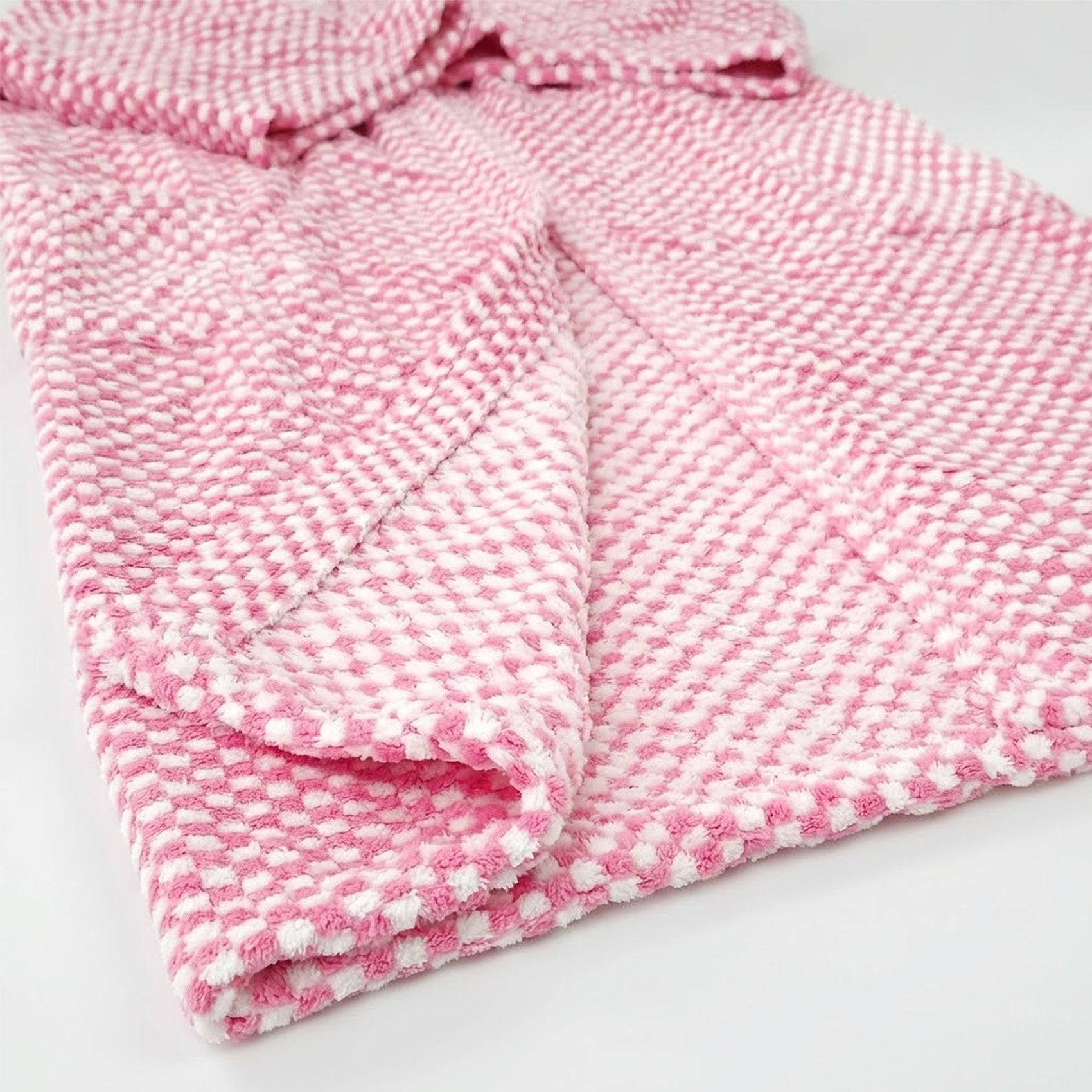Bata Domino Suave Para Descanso / Baño Con Bolsillos Unisex Rosa Chicle