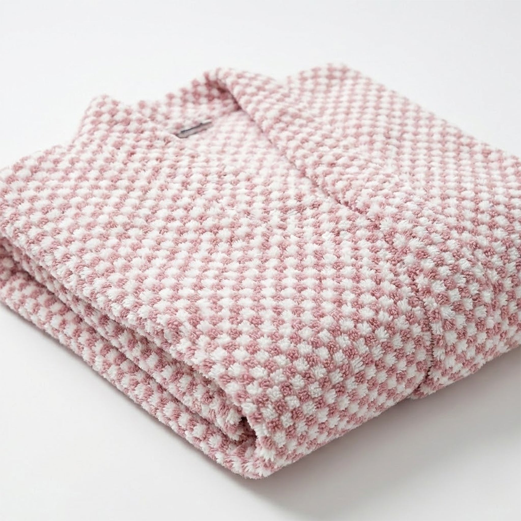 Bata Domino Suave Para Descanso / Baño Con Bolsillos Unisex Rosa Palo