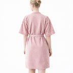 Bata Domino Suave Para Descanso / Baño Con Bolsillos Unisex Rosa Palo