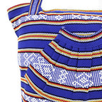Bolsa Artesanal Abanico Tipo Tote Para Mujer 50x40cm Azul