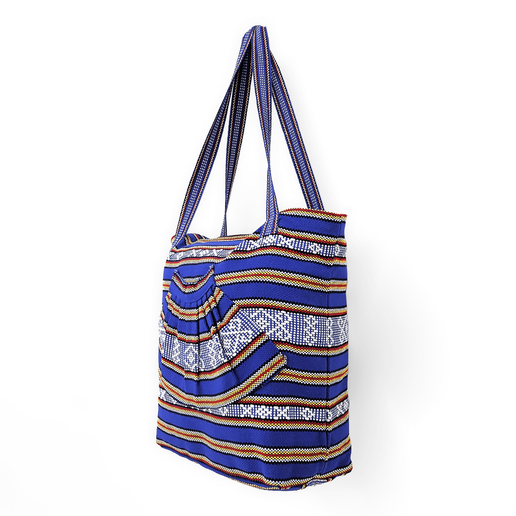 Bolsa Artesanal Abanico Tipo Tote Para Mujer 50x40cm Azul