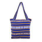 Bolsa Artesanal Abanico Tipo Tote Para Mujer 50x40cm Azul
