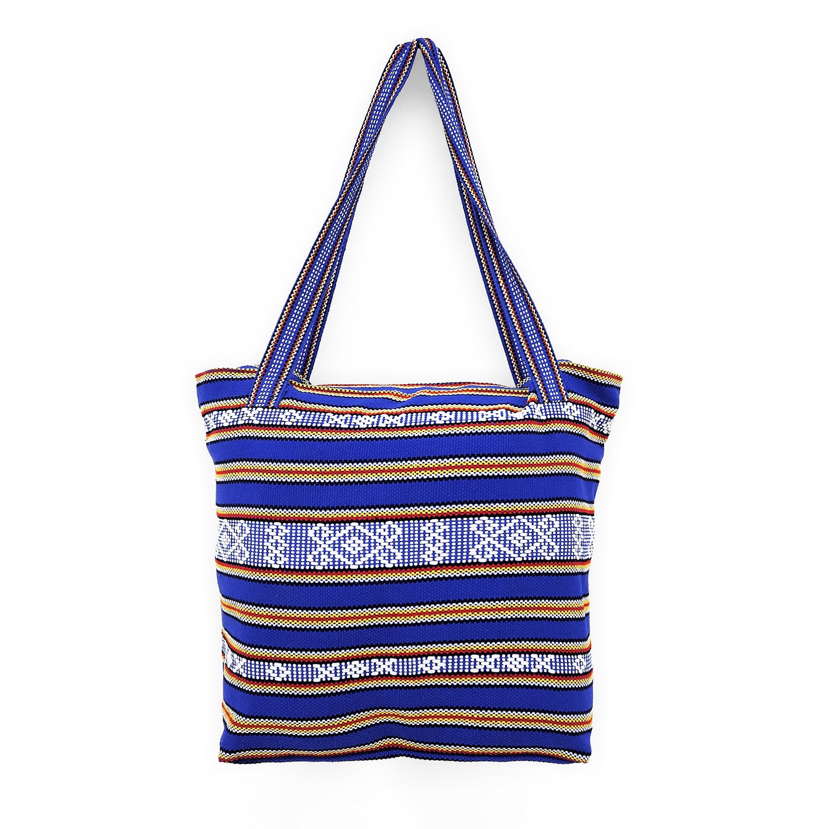 Bolsa Artesanal Abanico Tipo Tote Para Mujer 50x40cm Azul