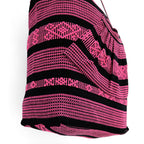 Bolsa Artesanal Abanico Tipo Tote Para Mujer 50x40cm Fucsia