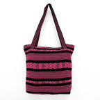Bolsa Artesanal Abanico Tipo Tote Para Mujer 50x40cm Fucsia