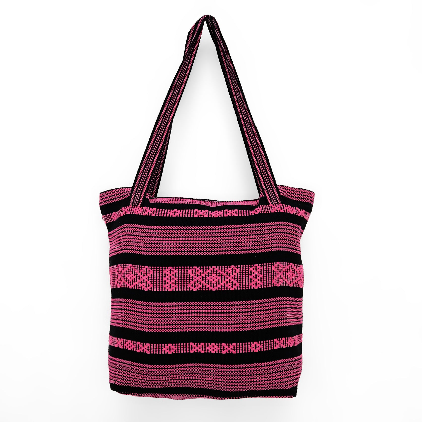 Bolsa Artesanal Abanico Tipo Tote Para Mujer 50x40cm Fucsia