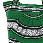 Bolsa Artesanal Abanico Tipo Tote Para Mujer 50x40cm Verde