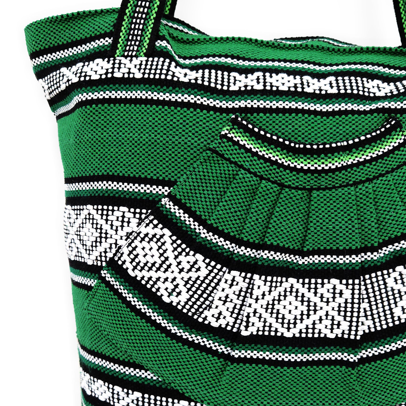 Bolsa Artesanal Abanico Tipo Tote Para Mujer 50x40cm Verde
