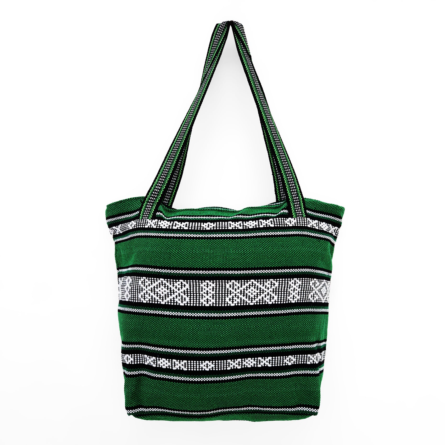 Bolsa Artesanal Abanico Tipo Tote Para Mujer 50x40cm Verde
