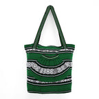Bolsa Artesanal Abanico Tipo Tote Para Mujer 50x40cm Verde