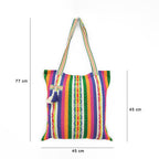 Bolsa Artesanal Mexicana Tipo Tote Bag Para Mujer 45x45cm Arcoíris