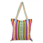 Bolsa Artesanal Mexicana Tipo Tote Bag Para Mujer 45x45cm Arcoíris