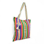 Bolsa Artesanal Mexicana Tipo Tote Bag Para Mujer 45x45cm Arcoíris