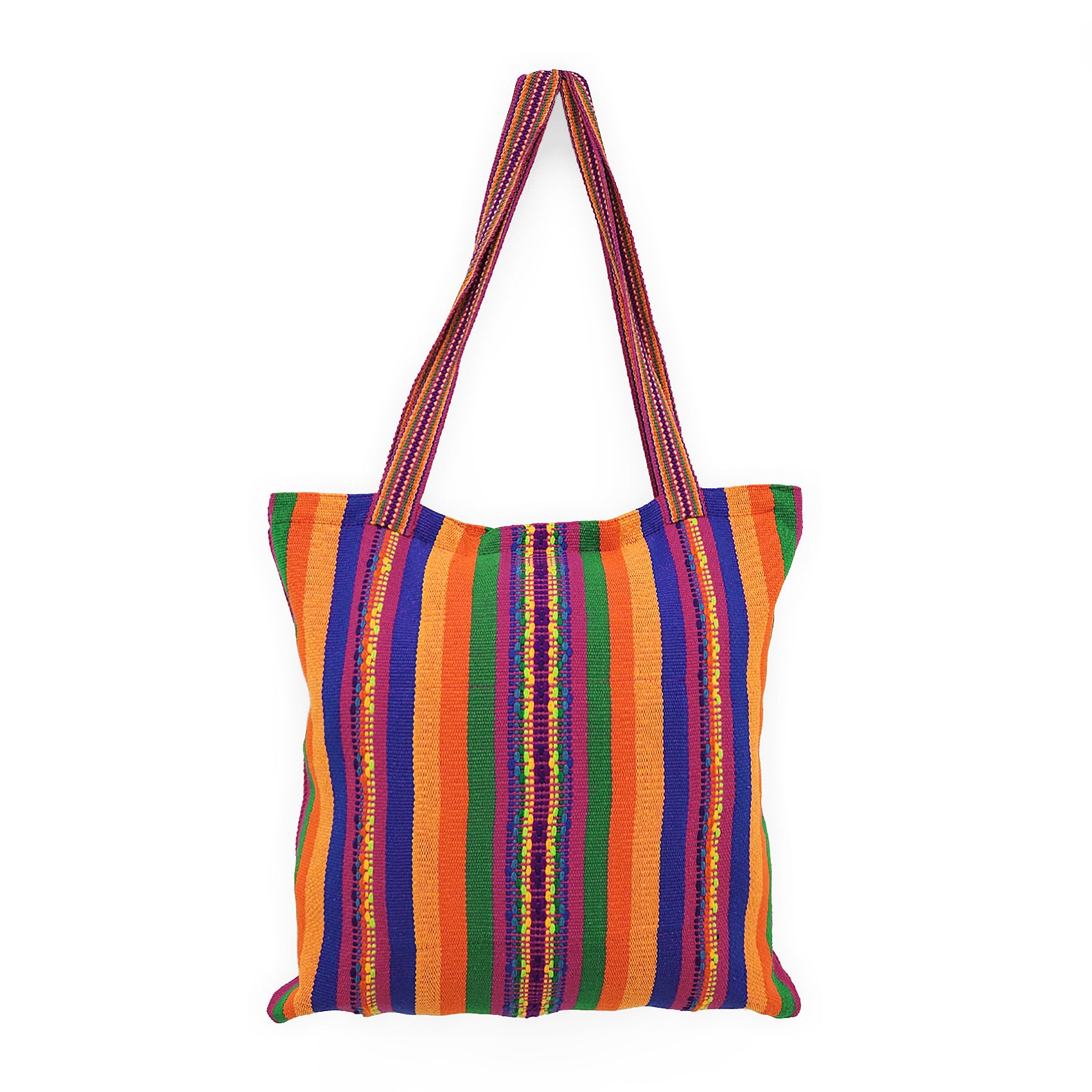 Bolsa Artesanal Mexicana Tipo Tote Bag Para Mujer 45x45cm Multicolor