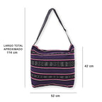 Bolsa Artesanal De Playa Tipo Tote Para Mujer 52x42cm Morado