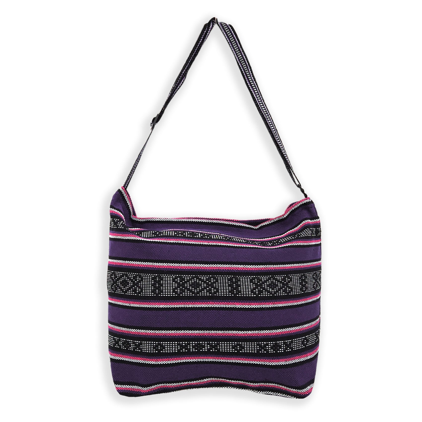 Bolsa Artesanal De Playa Tipo Tote Para Mujer 52x42cm Morado