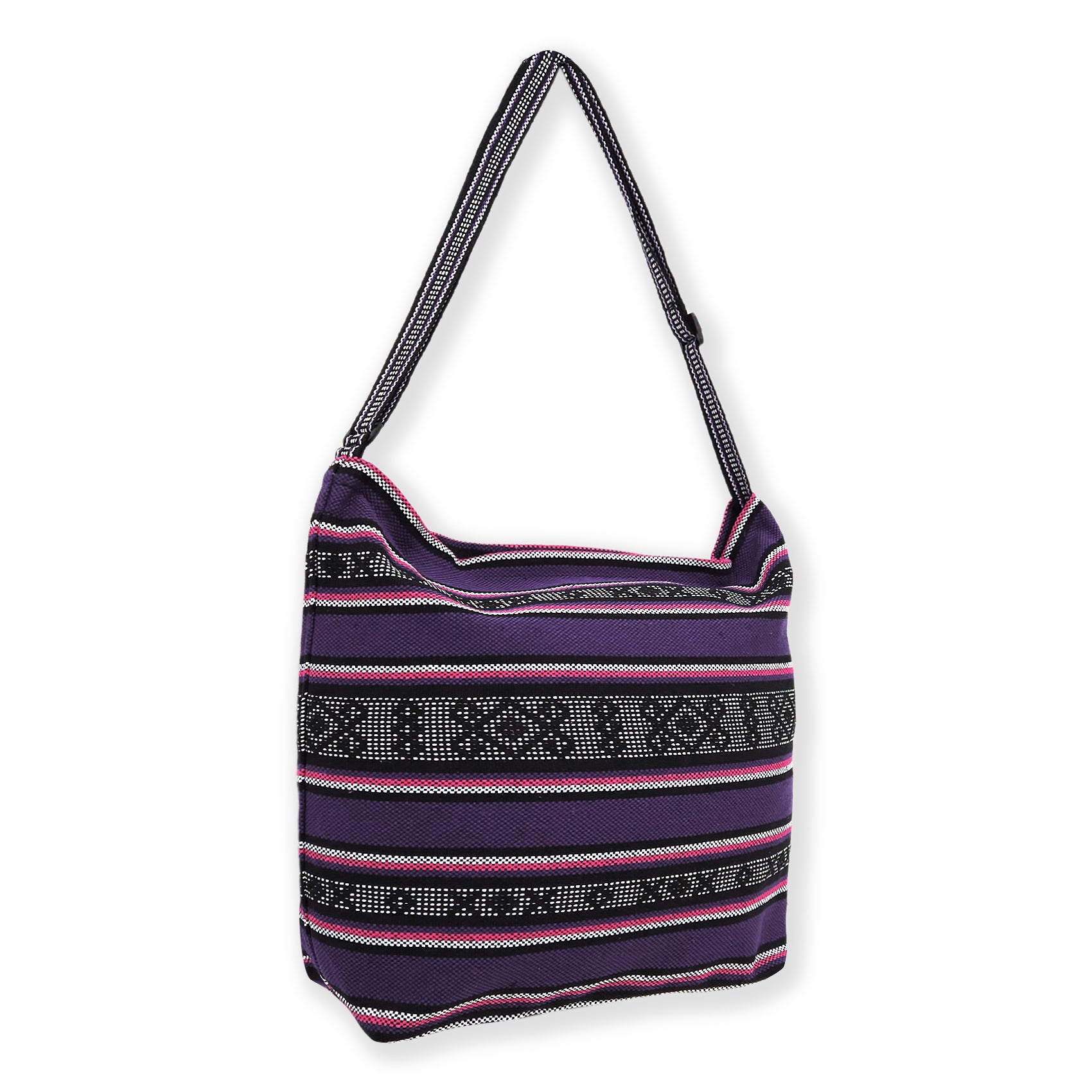 Bolsa Artesanal De Playa Tipo Tote Para Mujer 52x42cm Morado