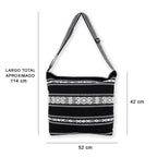 Bolsa Artesanal De Playa Tipo Tote Para Mujer 52x42cm Negro