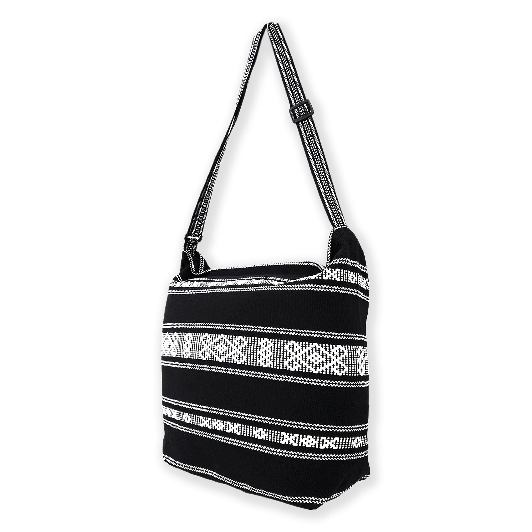 Bolsa Artesanal De Playa Tipo Tote Para Mujer 52x42cm Negro
