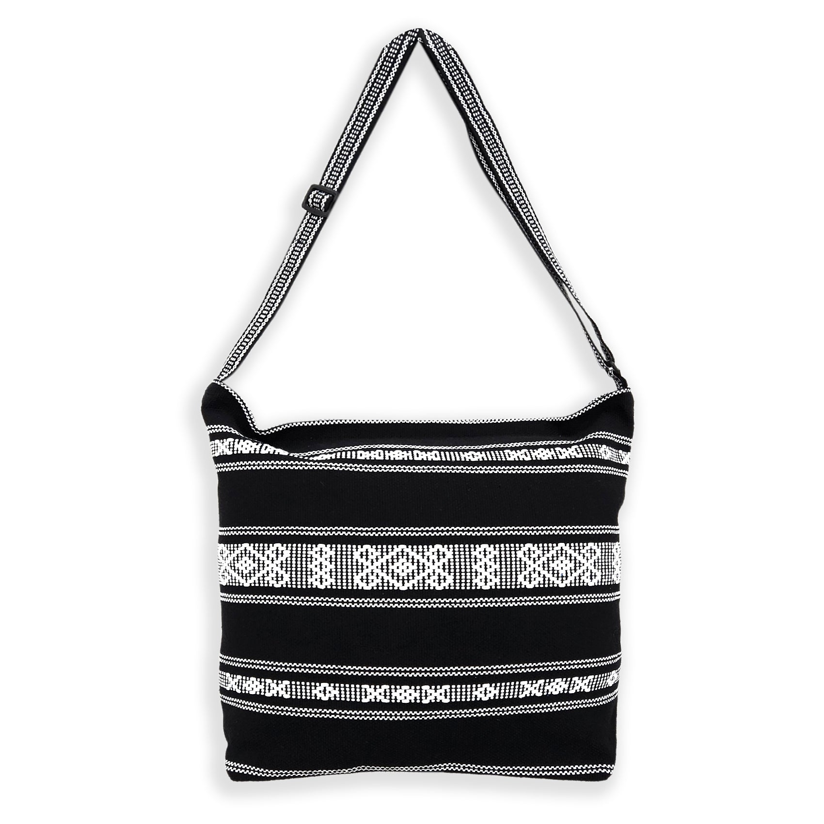 Bolsa Artesanal De Playa Tipo Tote Para Mujer 52x42cm Negro