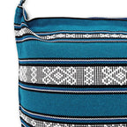 Bolsa Artesanal De Playa Tipo Tote Para Mujer 52x42cm Azul Petroleo