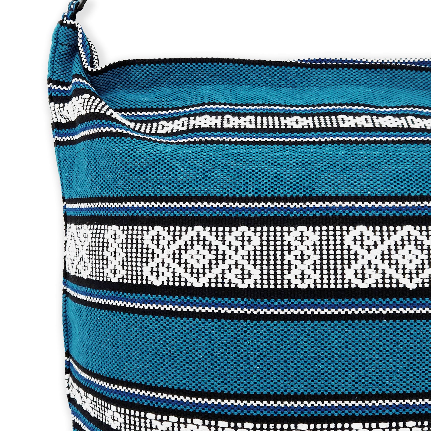 Bolsa Artesanal De Playa Tipo Tote Para Mujer 52x42cm Azul Petroleo