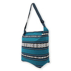 Bolsa Artesanal De Playa Tipo Tote Para Mujer 52x42cm Azul Petroleo