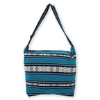 Bolsa Artesanal De Playa Tipo Tote Para Mujer 52x42cm Azul Petroleo