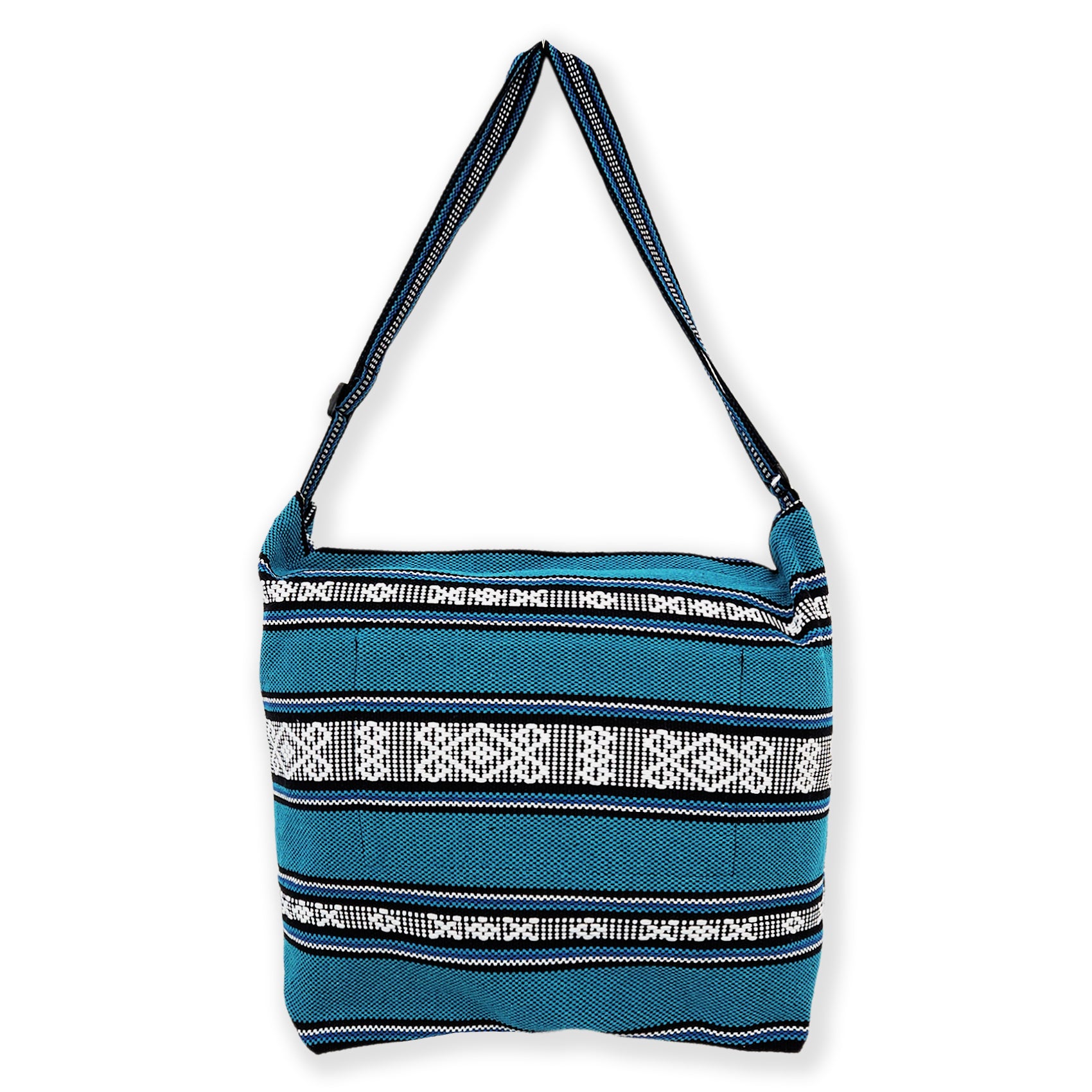 Bolsa Artesanal De Playa Tipo Tote Para Mujer 52x42cm Azul Petroleo
