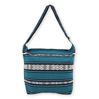 Bolsa Artesanal De Playa Tipo Tote Para Mujer 52x42cm Azul Petroleo
