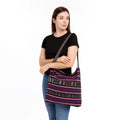 Bolsa Artesanal De Playa Tipo Tote Para Mujer 52x42cm Morado