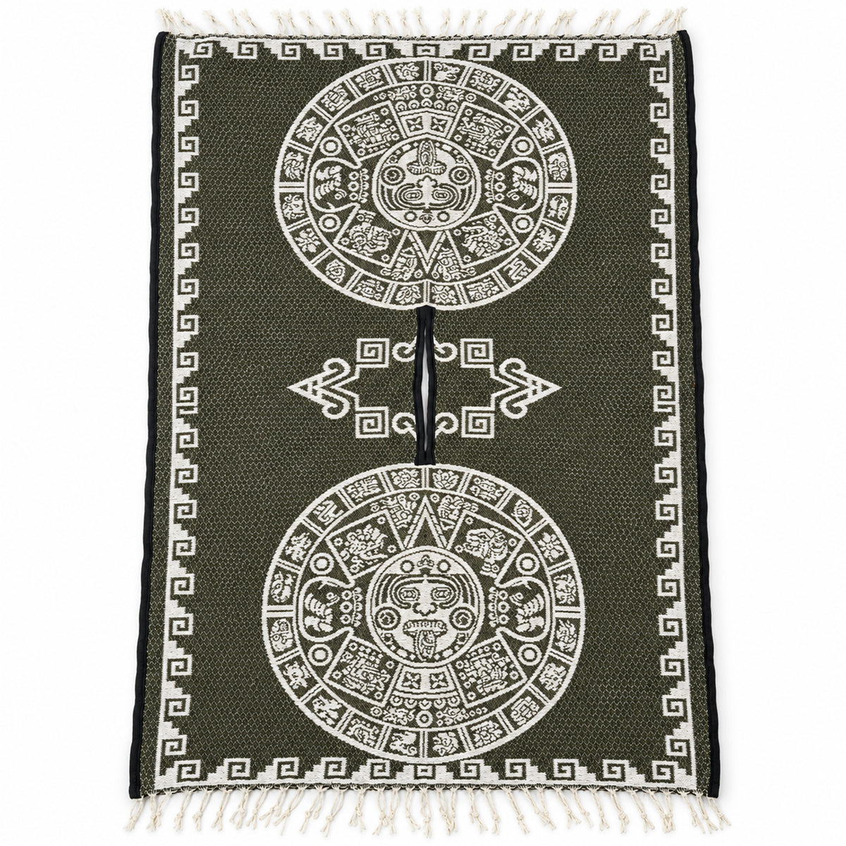 Jorongo Gaban Artesanal Mexicano Calendario Verde Musgo